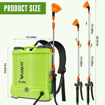80PSI Electric Garden Backpack Sprayer with Telescopic Wand & 5 Nozzles