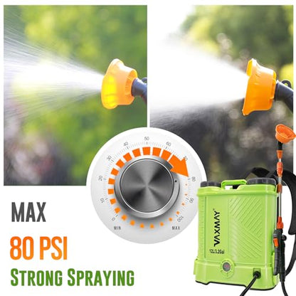 80PSI Electric Garden Backpack Sprayer with Telescopic Wand & 5 Nozzles