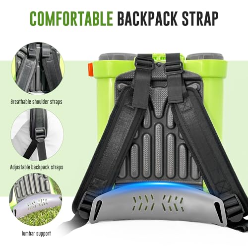 80PSI Electric Garden Backpack Sprayer with Telescopic Wand & 5 Nozzles