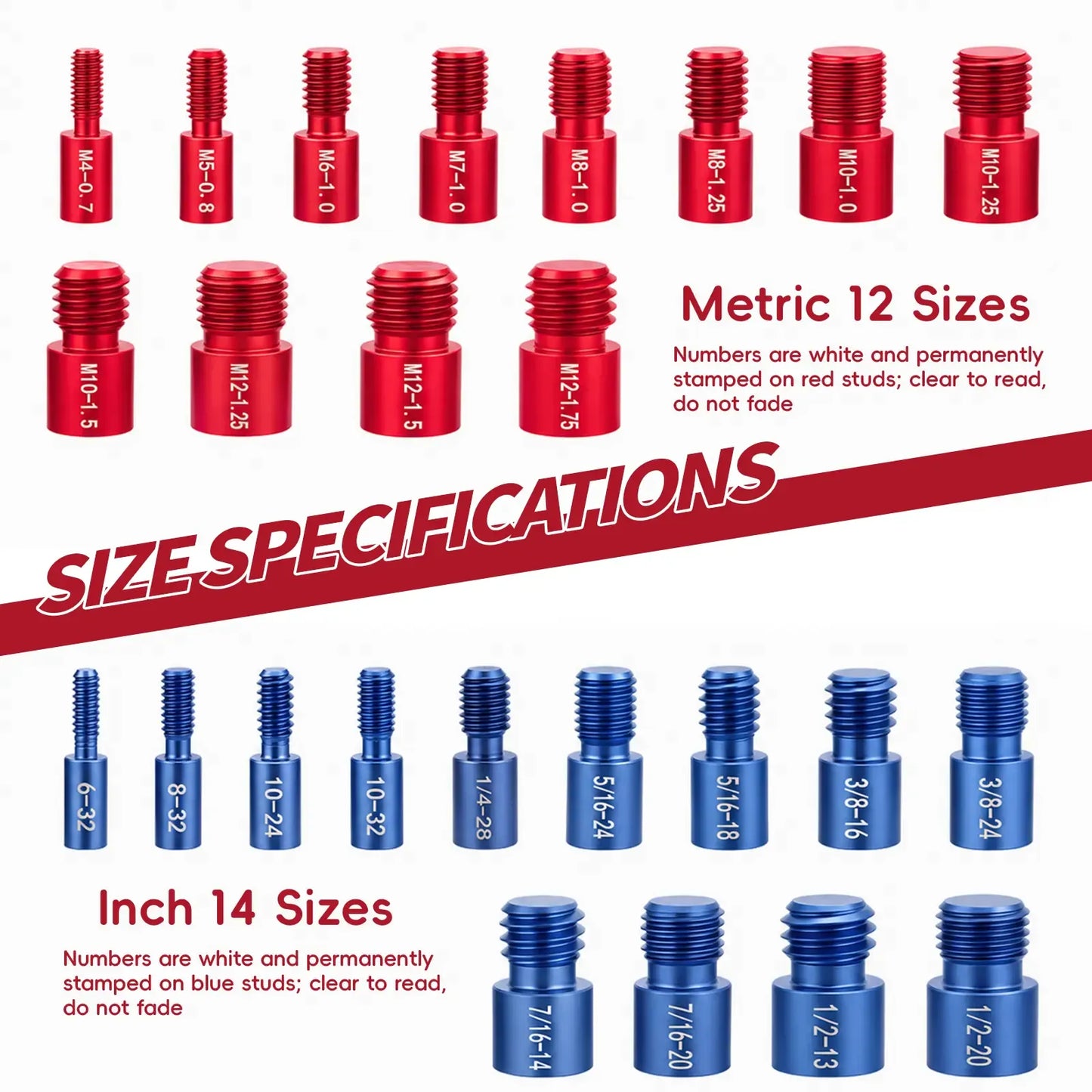 Nut Bolt Size Thread Gauge Tool with Storage Box
