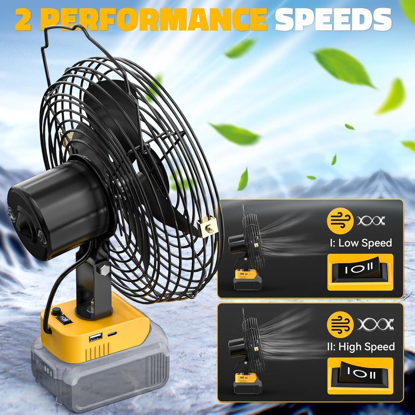 8 Inch Cordless Jobsite Fan for Dewalt Battery