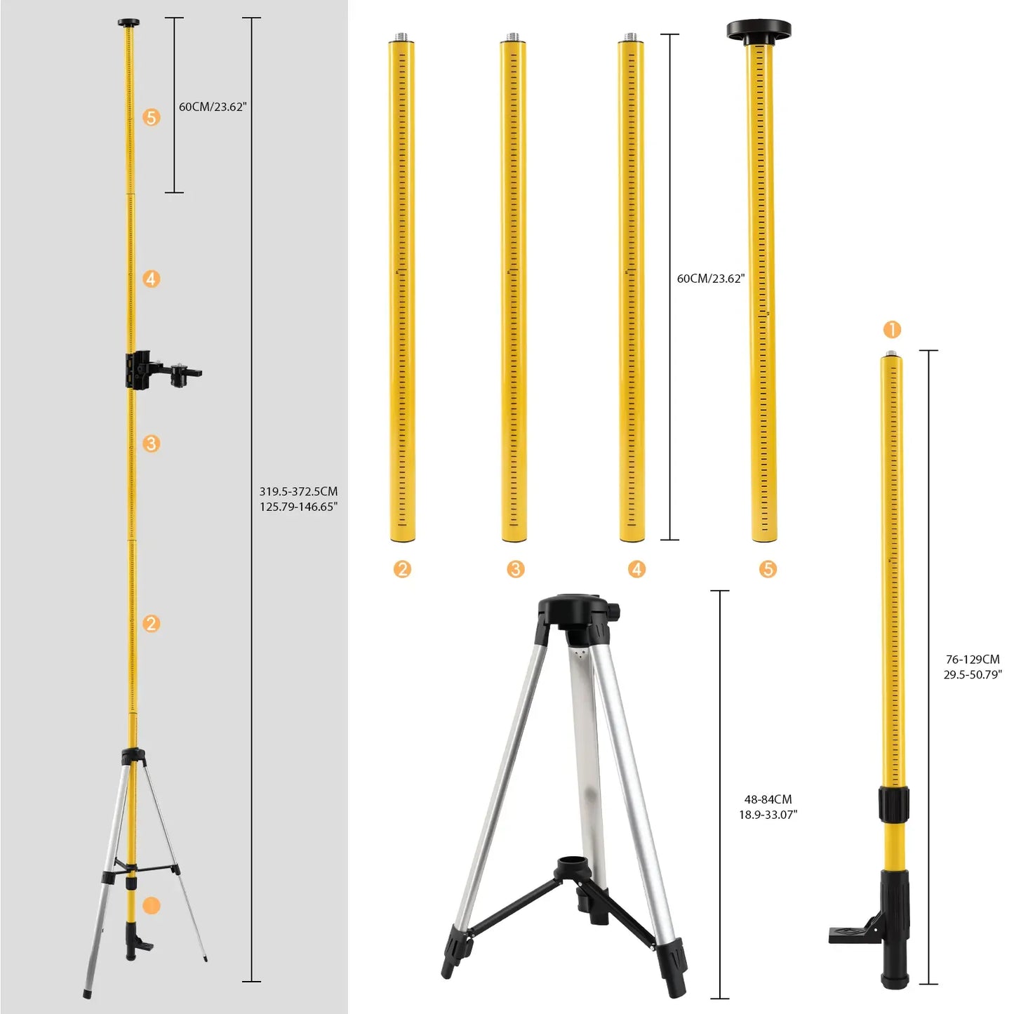 3-6M Laser Level Telescopic Support Pole