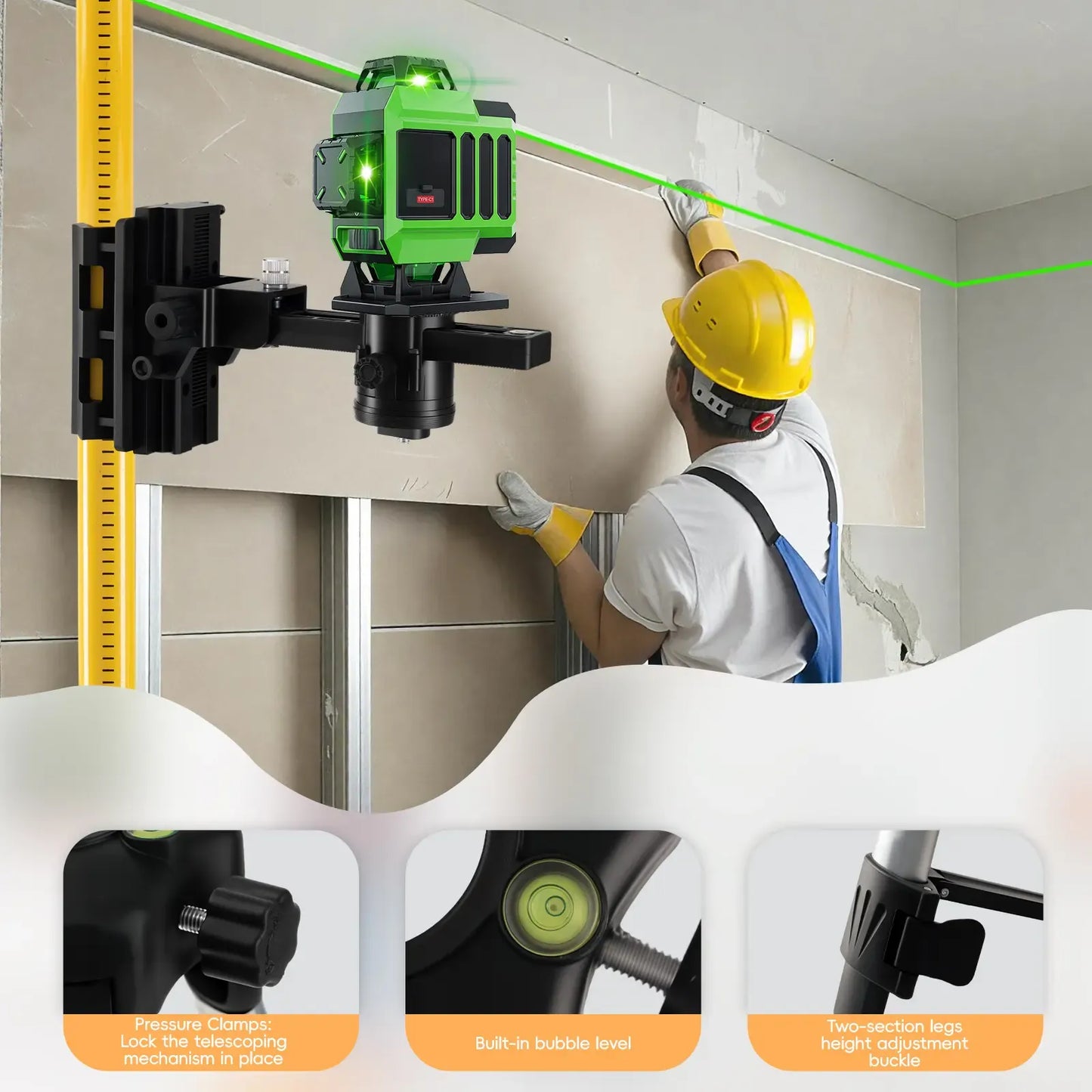 3-6M Laser Level Telescopic Support Pole
