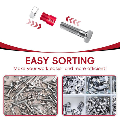 Nut Bolt Size Thread Gauge Tool with Storage Box