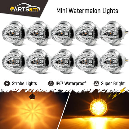 10Pcs 3/4 Inch LED Watermelon Marker Lights