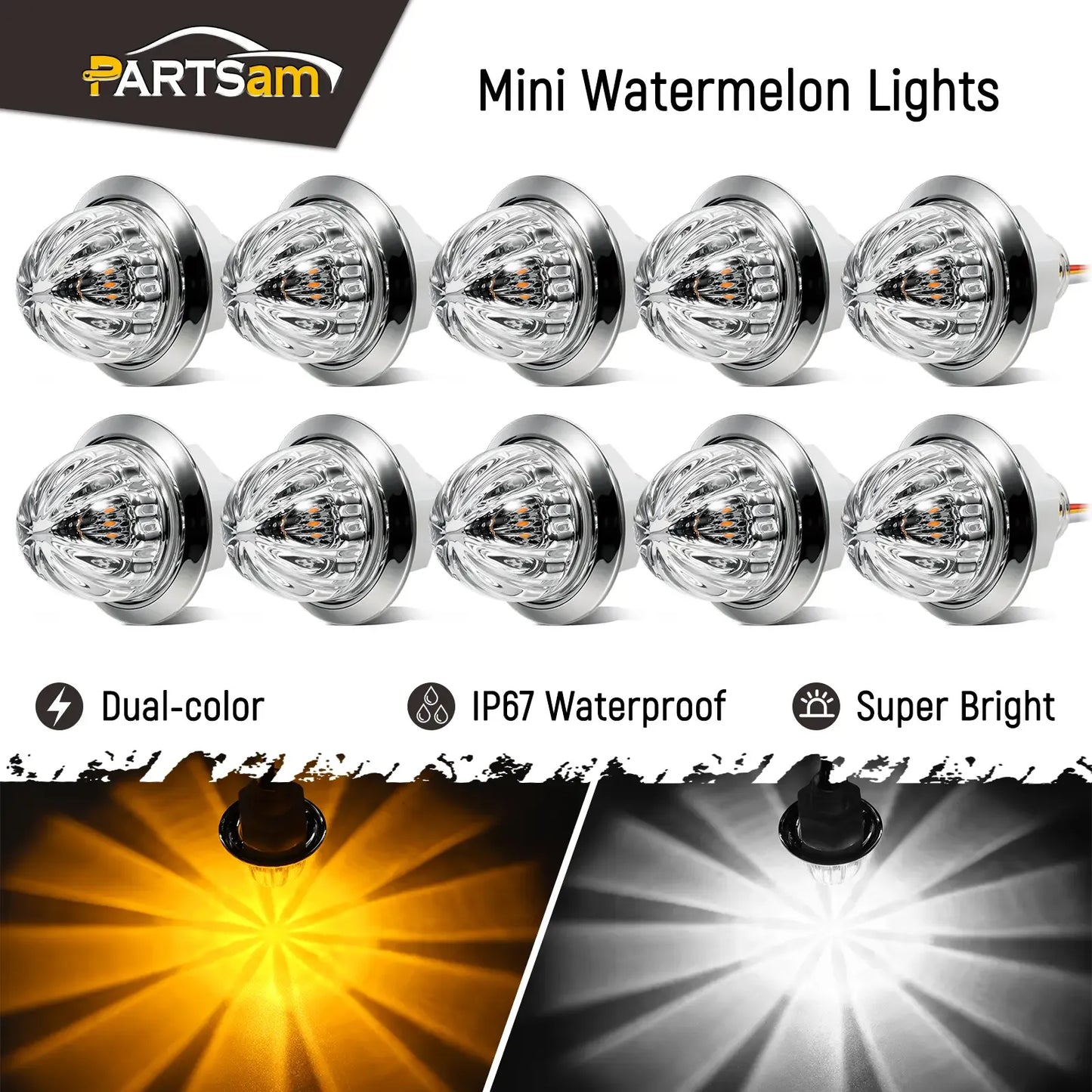 10Pcs 3/4 Inch LED Watermelon Marker Lights